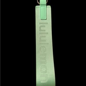 Lululemon Light Green Logo Strap Keychain